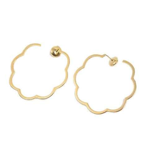 camelia chanel bague|Chanel camellia hoop earrings.